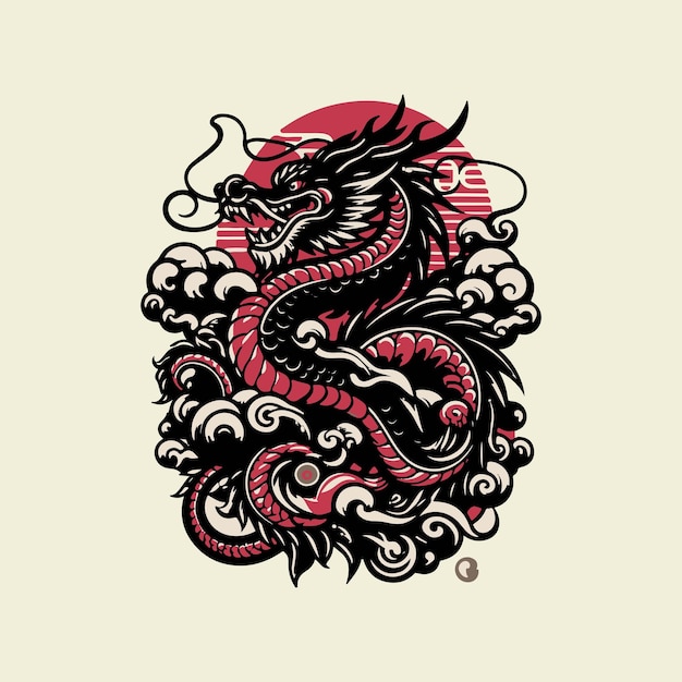 Chinese New Year dragon vector design illustration