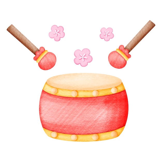 Vector chinese new year drum illustration