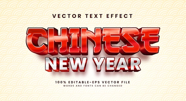 Chinese new year editable text style effect with red color theme. Suitable for Asian event concept.