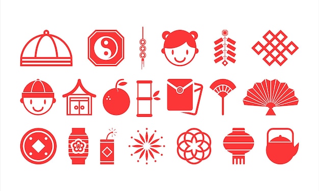 Vector chinese new year element set