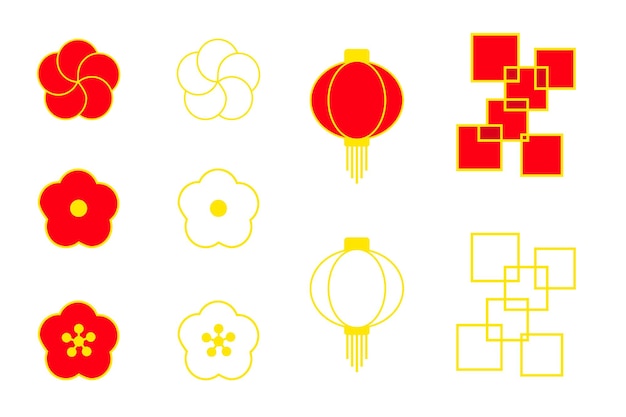 Chinese new year elements illustration