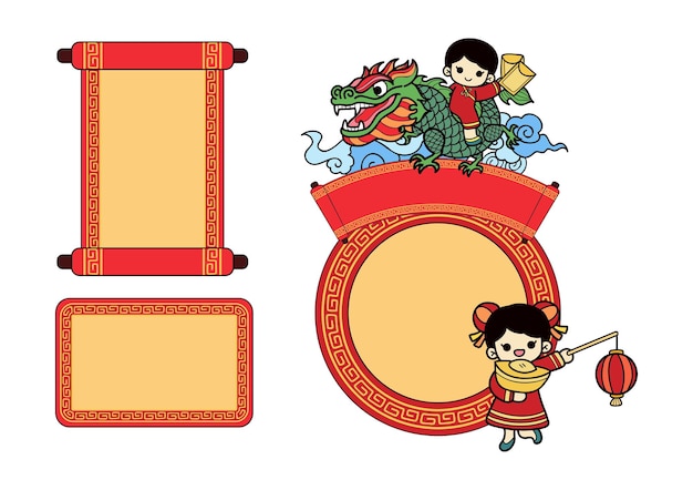 chinese new year elements set