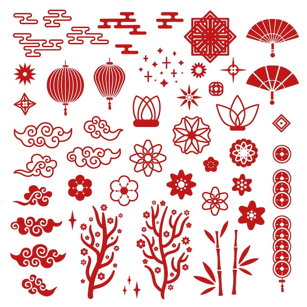 Vector chinese new year elements.