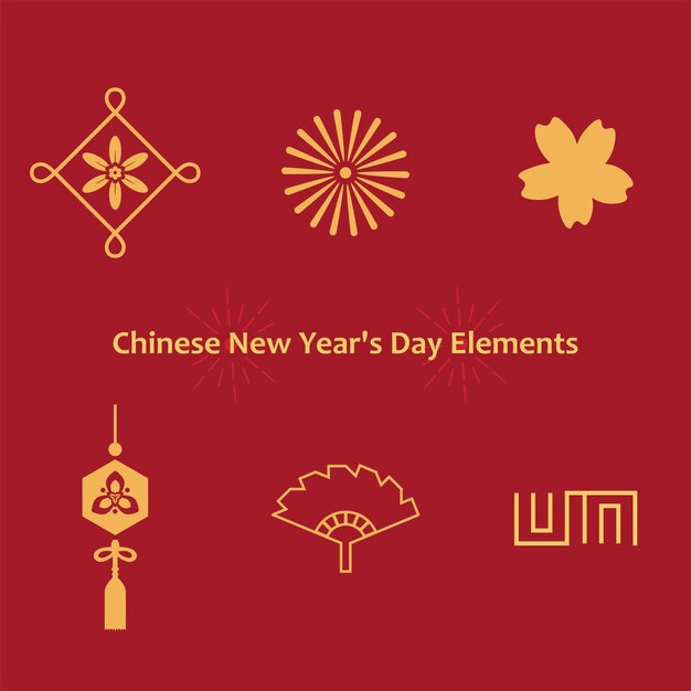 Vector chinese new year elements