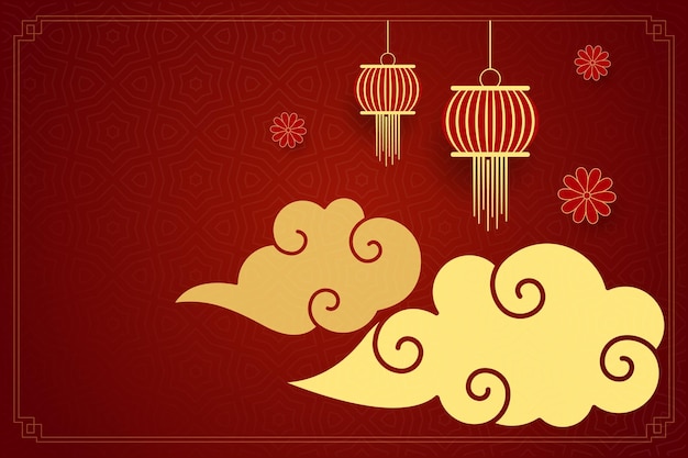 Vector chinese new year festival celebration happy new year background decorative elements collection