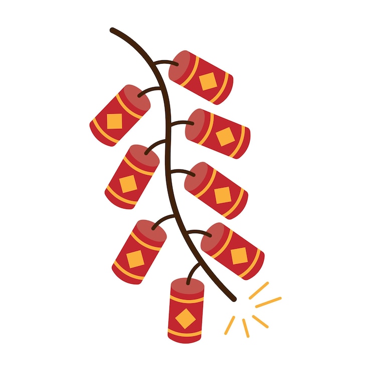 Vector chinese new year firecracker decoration illustration