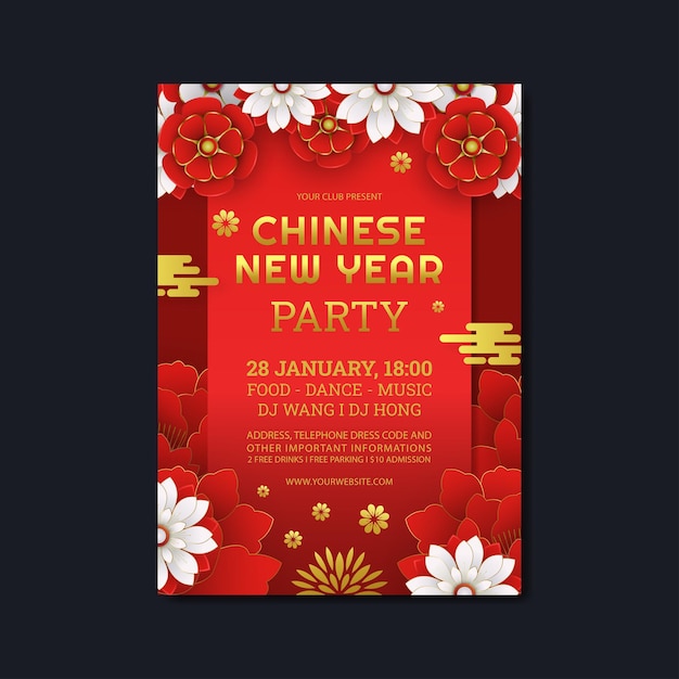 Chinese new year flyer or poster design template