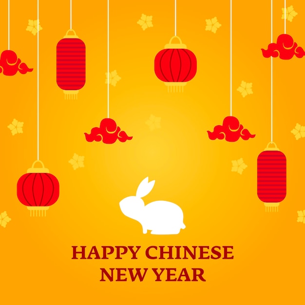 Chinese new year greeting card template, 2023 year of rabbit