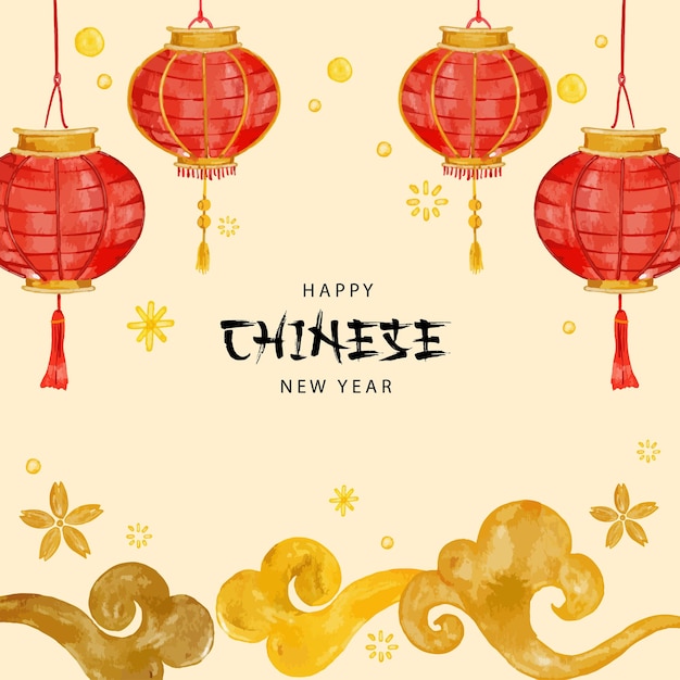 chinese new year hand drawing card