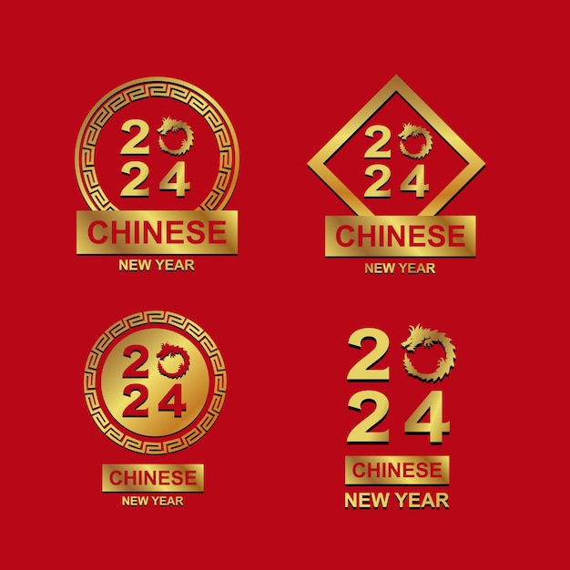 Vector chinese new year icon logo with 4 amazing design choices