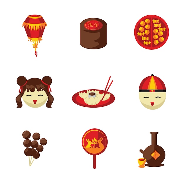 Chinese new year icon set