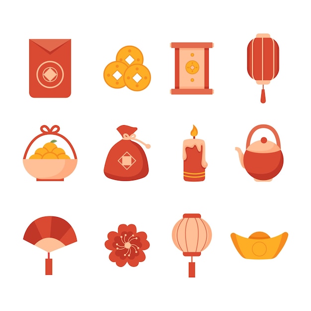 Vector chinese new year icon set