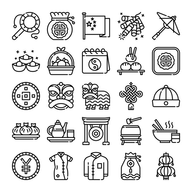 Vector chinese new year icons