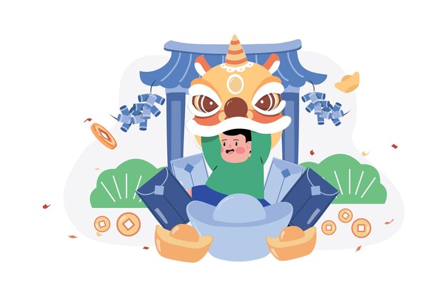 Vettore concetto cinese dell'illustrazione del nuovo anno