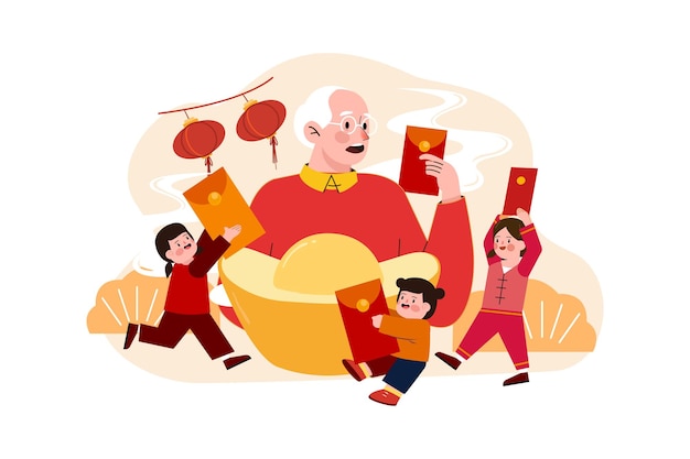Китайский Новый год иллюстрации концепции