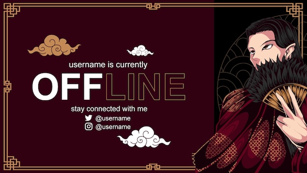 chinese new year illustration offline banner for twitch