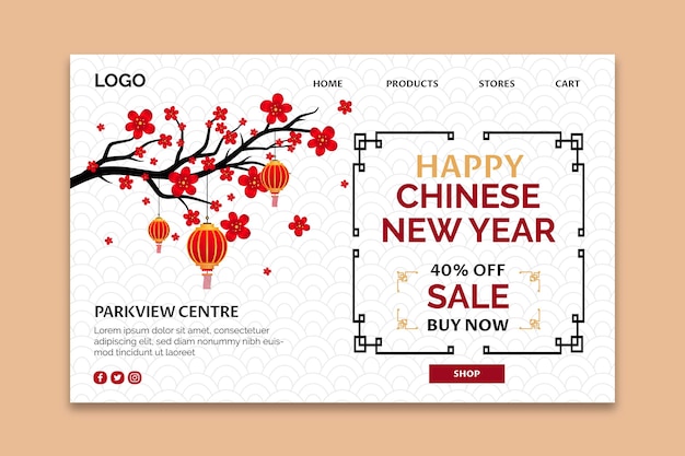 Vector chinese new year landing page