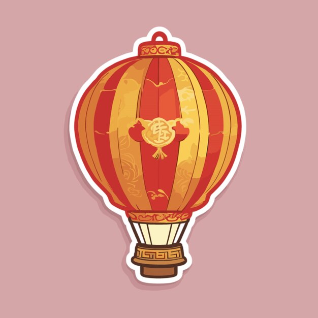 Vector chinese new year lantern cartoon vector