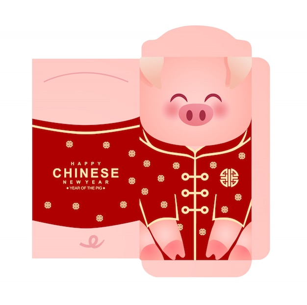 Chinese new year money red envelopes packet