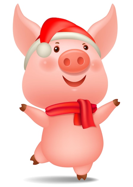 Chinese new year pig. 3d vector illustration.