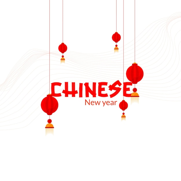 Chinese new year post design with Chinese elements