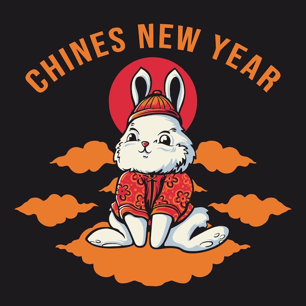 Vector chinese new year rabbit vector illustration