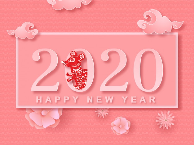 Vector chinese new year of rat card