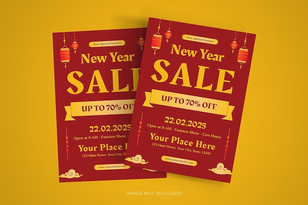 Vector chinese new year sale flyer