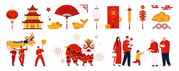 Vector chinese new year set