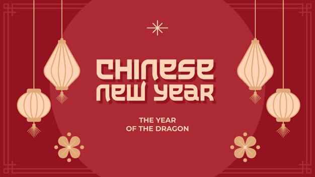 Vector chinese new year social media horizontal banner