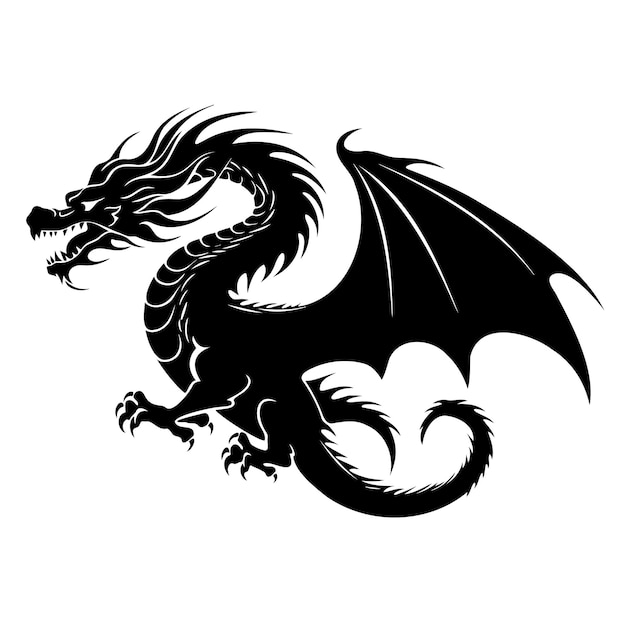 Vector chinese new year symbol black dragon icon