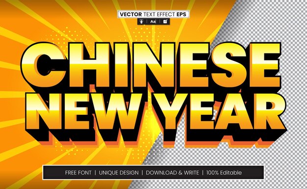 Chinese new year text effect fully editable