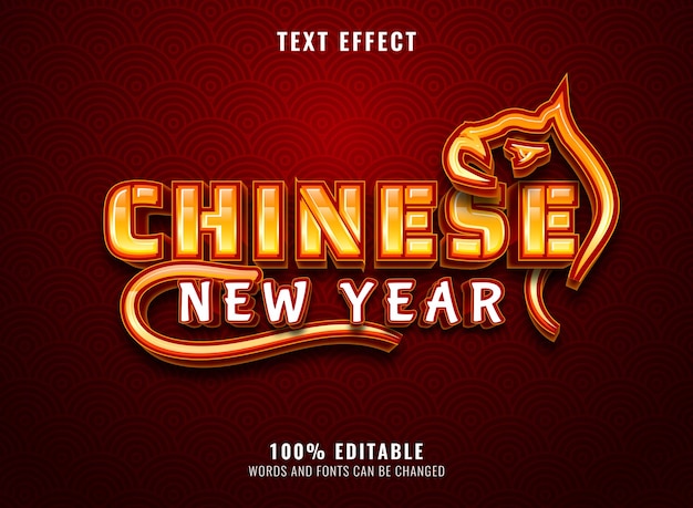 Chinese new year text effect with tiger symbol