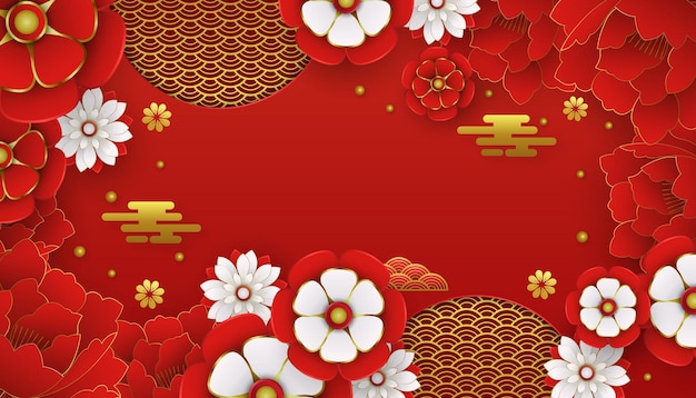 Chinese new year traditional decoration banner design illustration