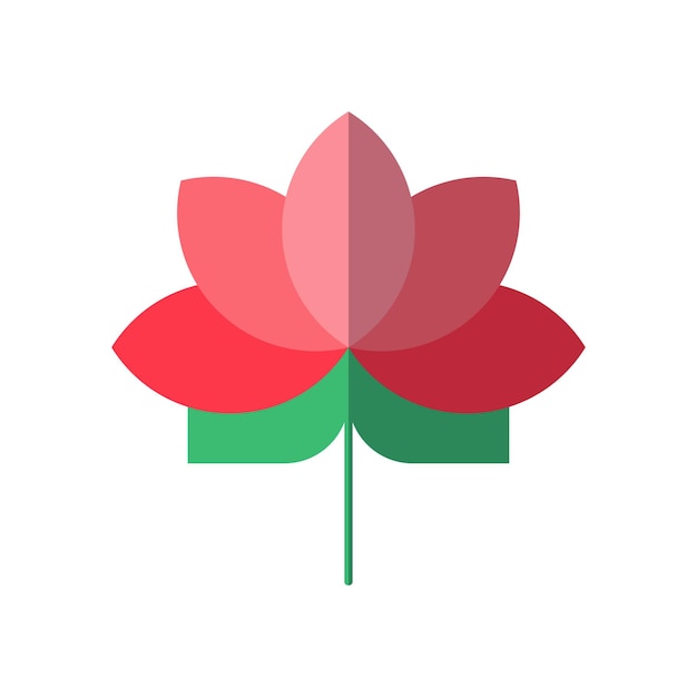 Chinese New Year Vector flat icon of Chinese water Lily or lotus for web sites apps books adverts articles and other places Vibrant illustration