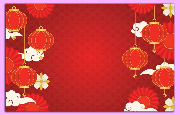 Chinese New Year with Lantern Element Background