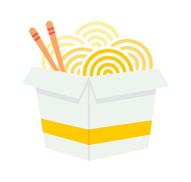 Chinese noodles Fast Food icon Vector illustration