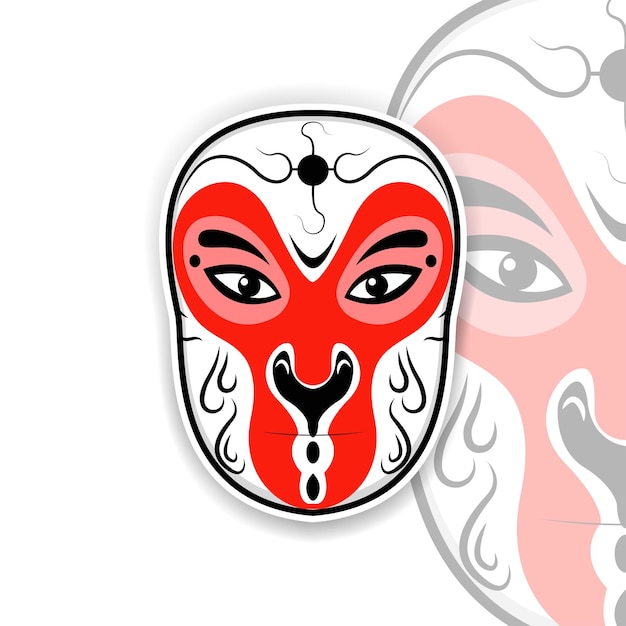 Chinese opera mask illustration