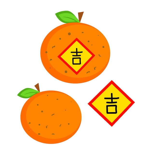 Chinese Oranje Vruchten Illustratie Vector Clipart