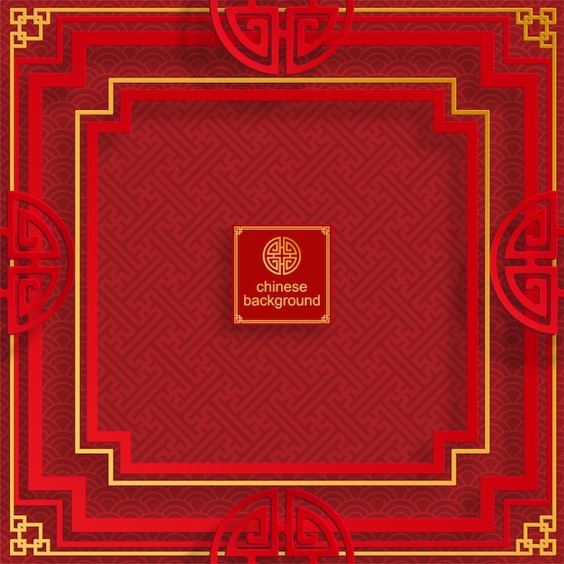 Chinese oriental wedding invitation, menu card templates with beautiful patterned on paper color background.