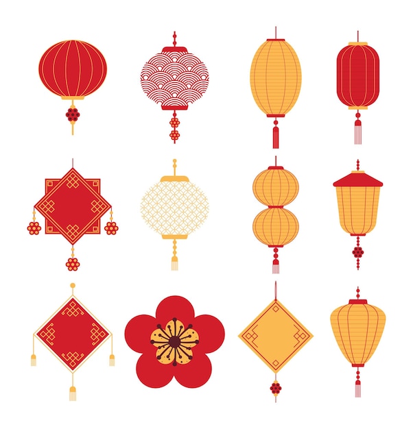 Vector chinese ornamentenontwerpen