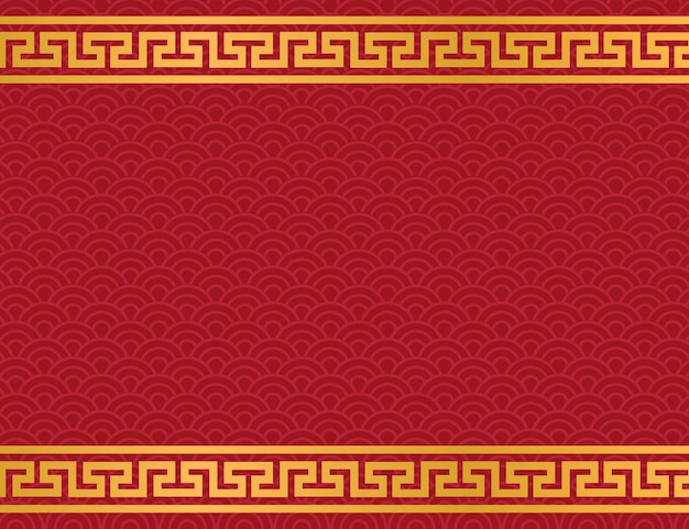 Chinese pattern red background premium vector