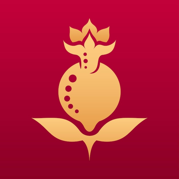 Vector chinese plant decorative element chinese traditional floral pattern pomegranate fruit pattern