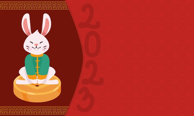 Chinese rabbit in coin