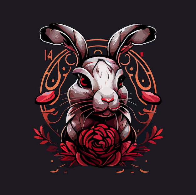 Vector chinese rabbit illustration year of the rabbit