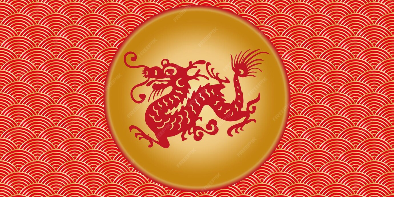 Premium Vector Chinese red dragon china lunar calendar animal 2024