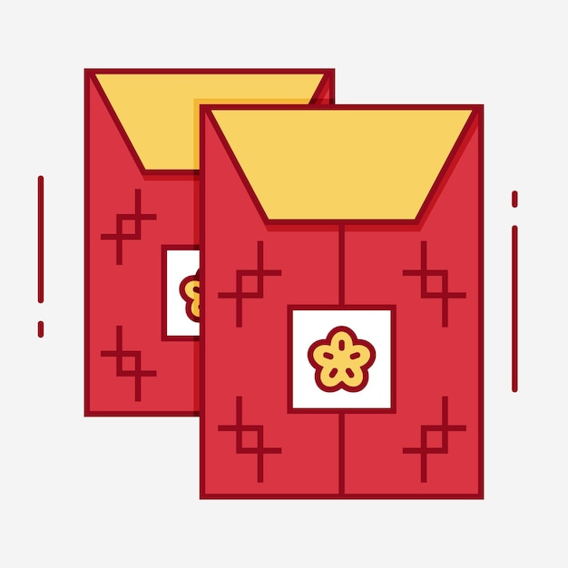 Chinese red envelope vector illustration in flat style