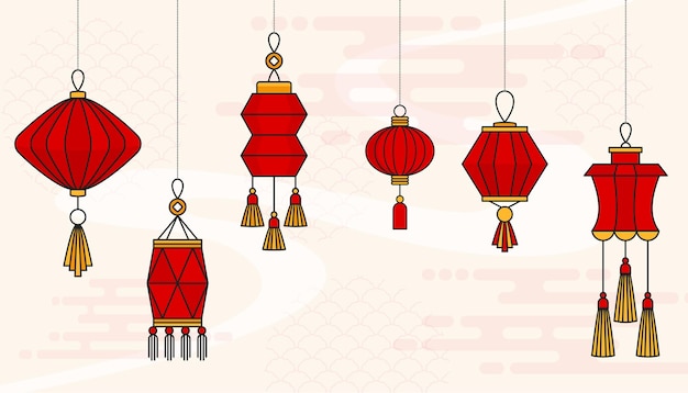 Chinese rode lantaarn set hangende papieren lampen Chinees Nieuwjaar