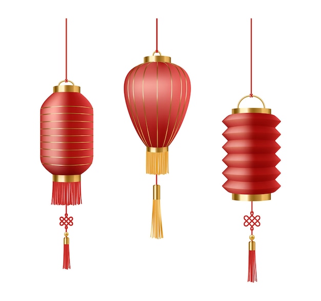 Chinese rode papieren lantaarns. china decoraties set