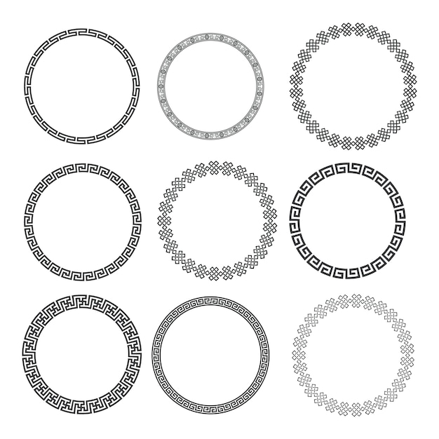 Chinese Round Seamless Border Circle